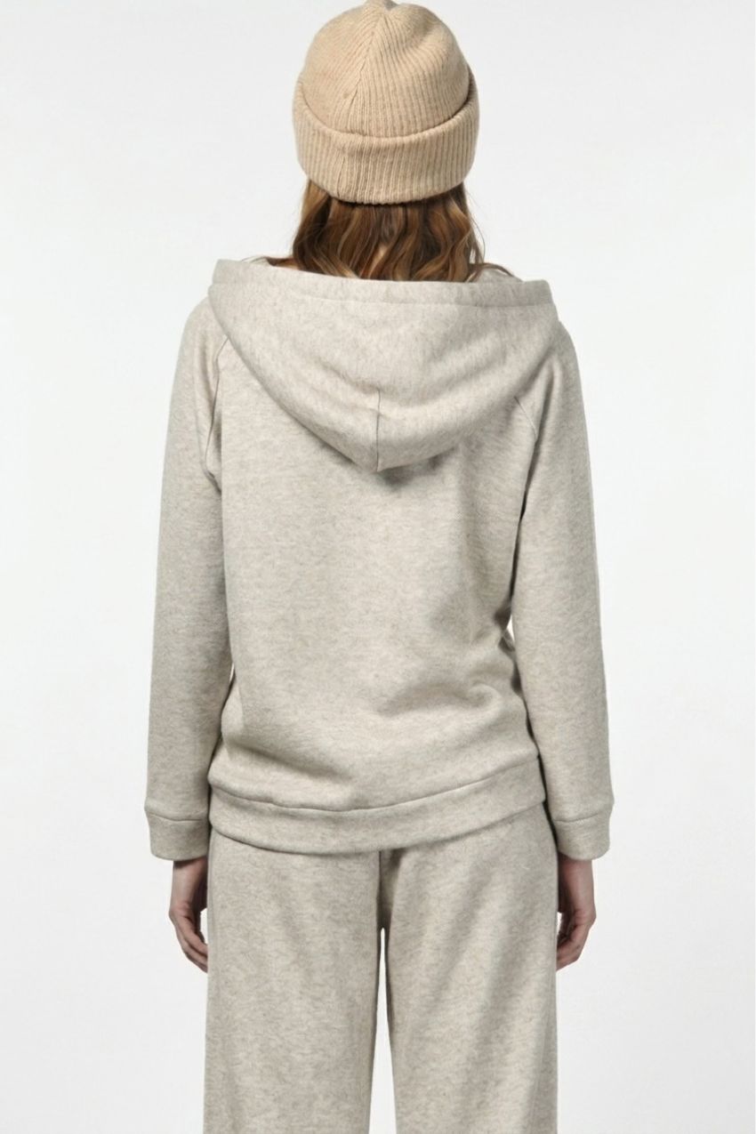 Hoodie sudadera de mujer en jersey efecto punto