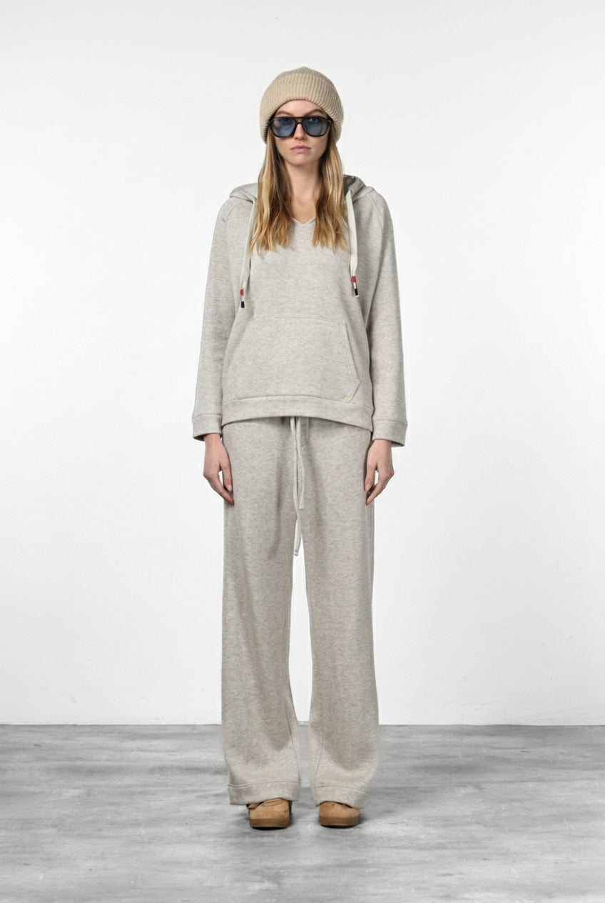 Hoodie Damen-Sweatshirt aus Jersey in Strickoptik