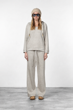 Hoodie women’s sweatshirt in knit-effect jersey