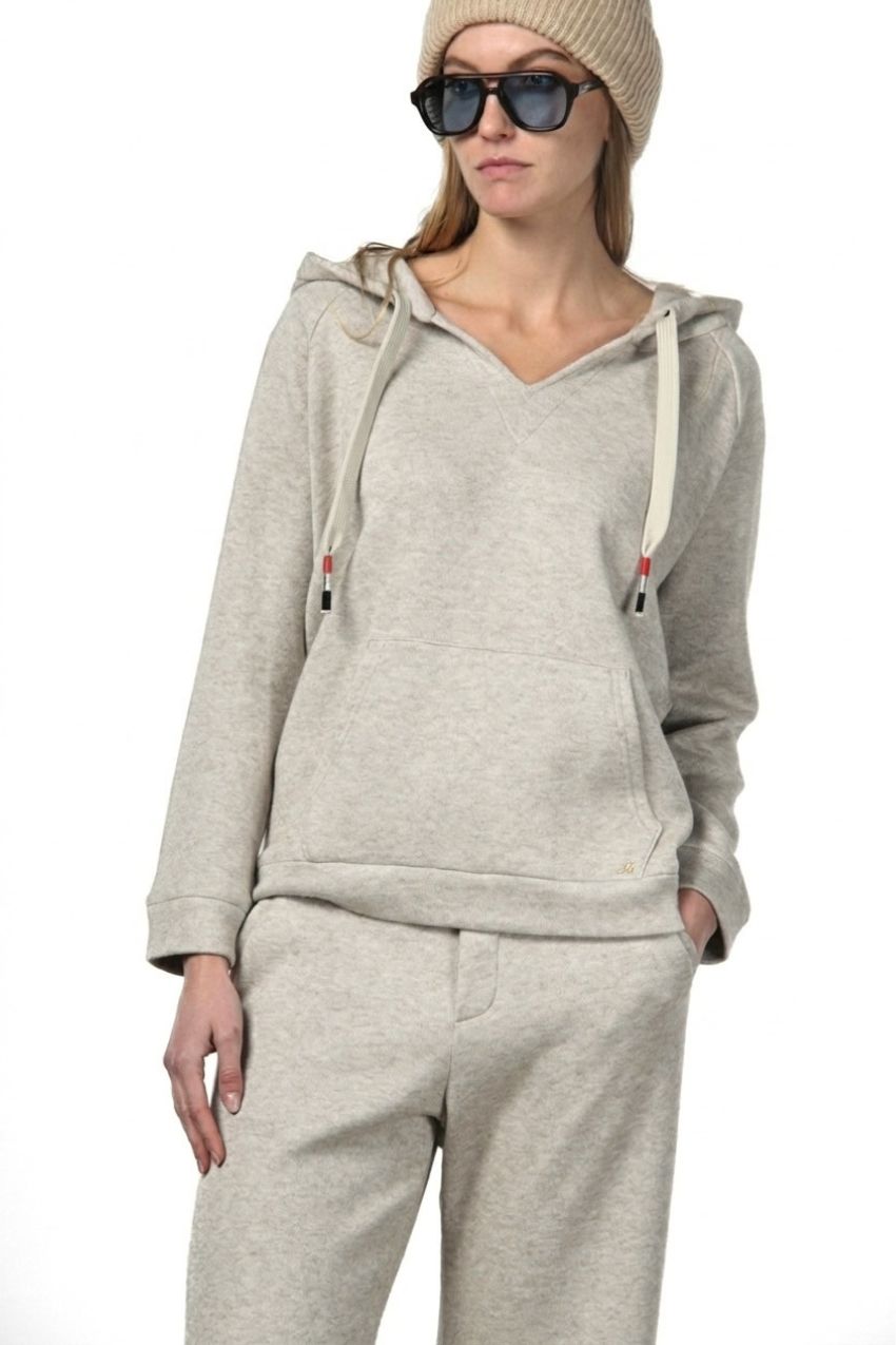 Hoodie sudadera de mujer en jersey efecto punto
