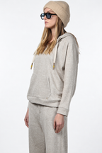 Hoodie women’s sweatshirt in knit-effect jersey