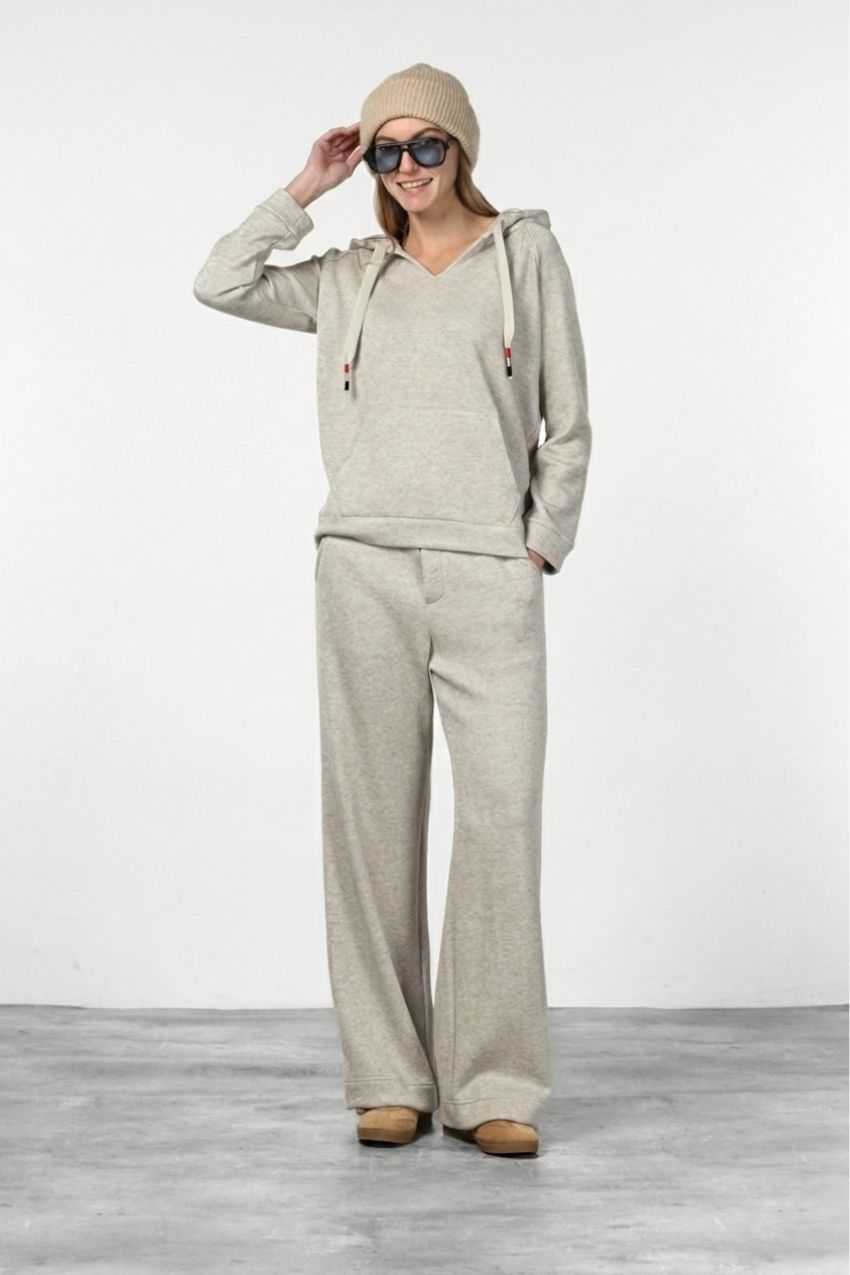 Hoodie sudadera de mujer en jersey efecto punto