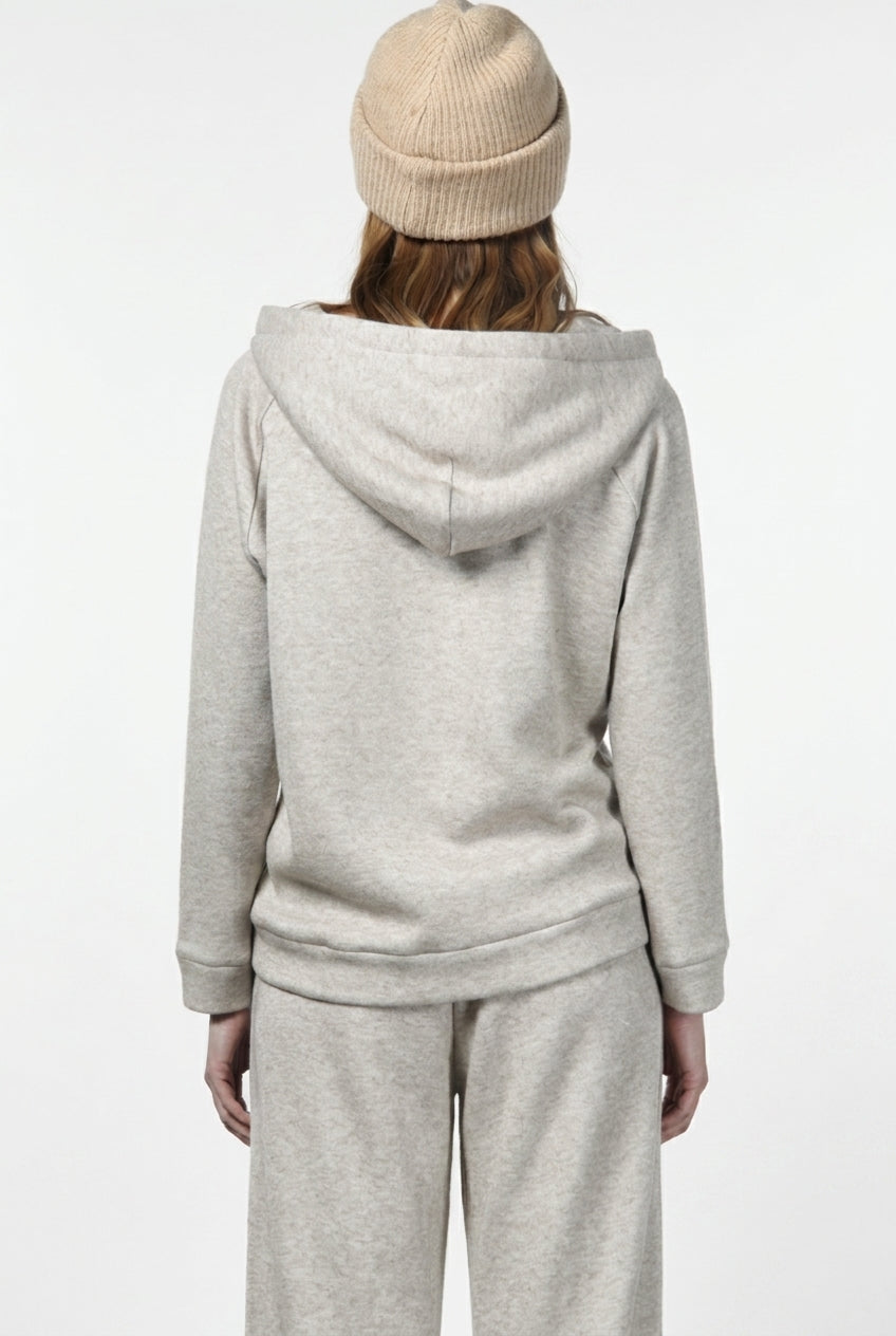 Hoodie Damen-Sweatshirt aus Jersey in Strickoptik