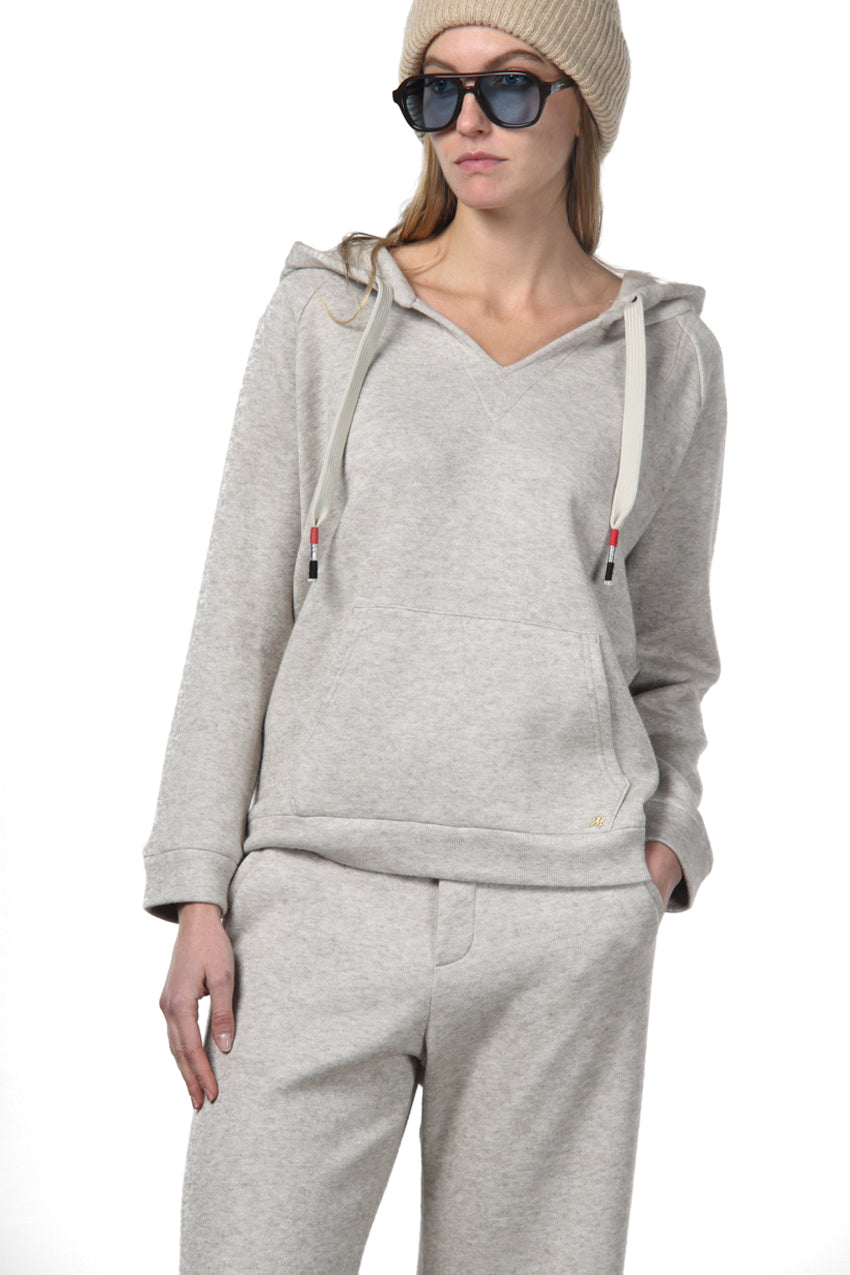Hoodie Damen-Sweatshirt aus Jersey in Strickoptik