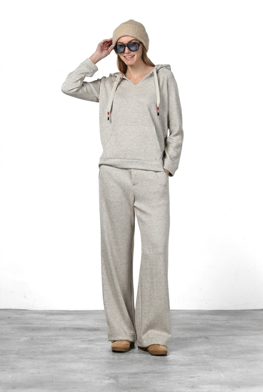 Hoodie sweat femme en jersey effet maille