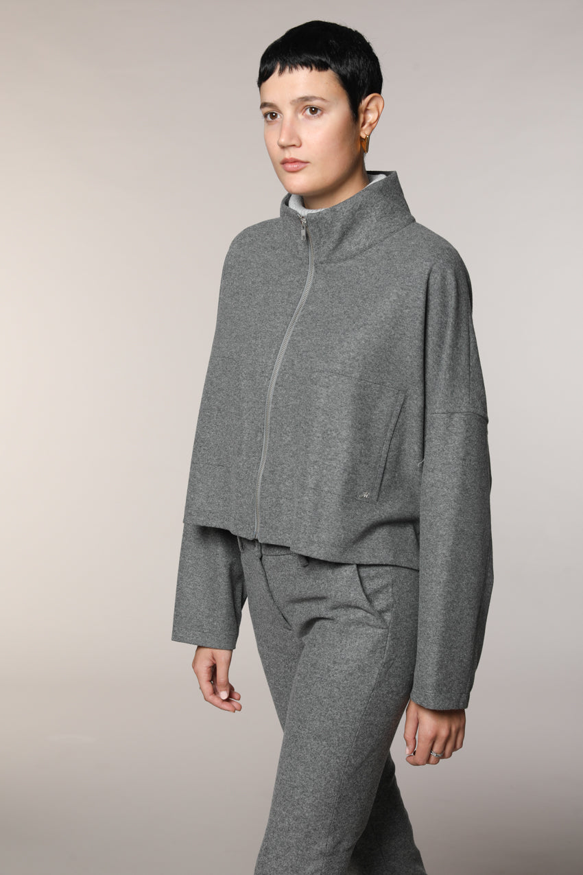 Nora cropped women’s sweatshirt in flannel jersey