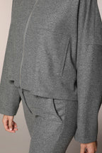 Nora cropped women’s sweatshirt in flannel jersey