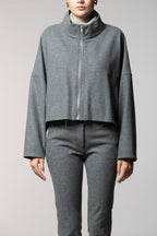 Nora cropped women’s sweatshirt in flannel jersey