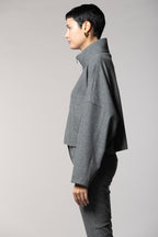 Nora cropped women’s sweatshirt in flannel jersey