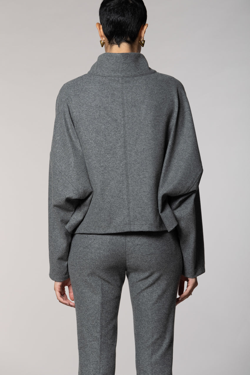 Nora cropped women’s sweatshirt in flannel jersey