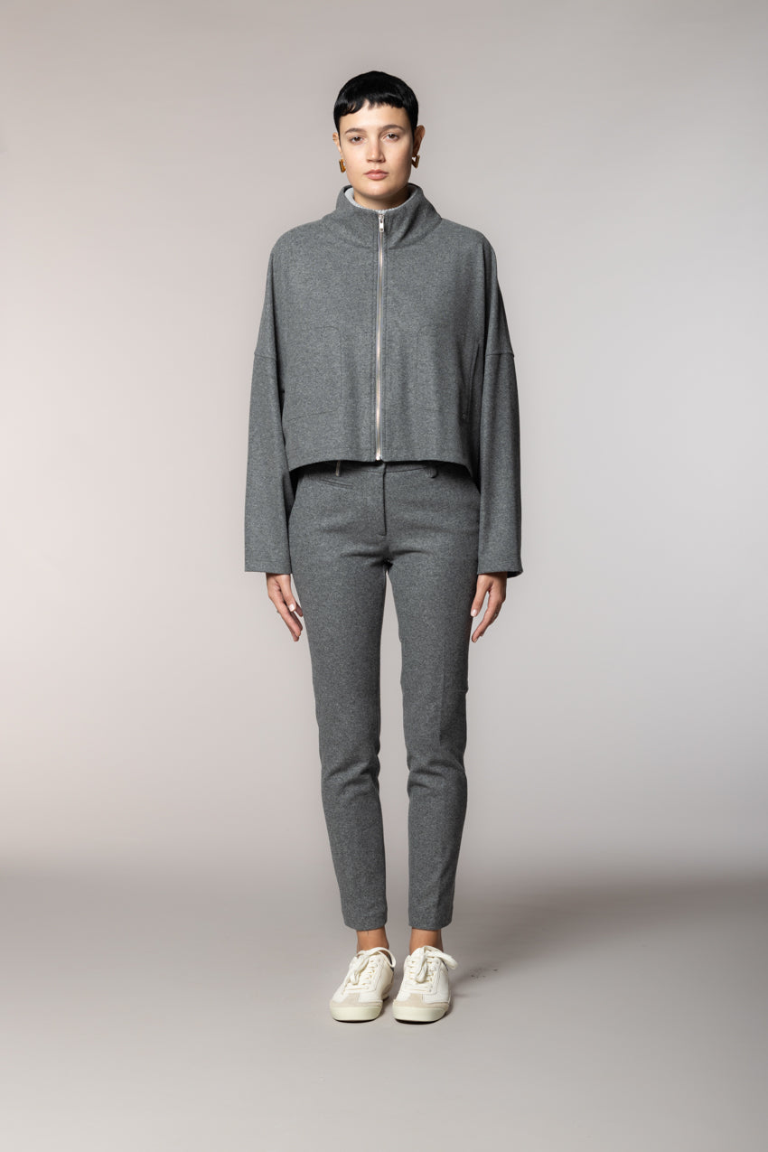 Nora cropped women’s sweatshirt in flannel jersey