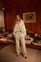 Nora cropped women’s sweatshirt in flannel jersey