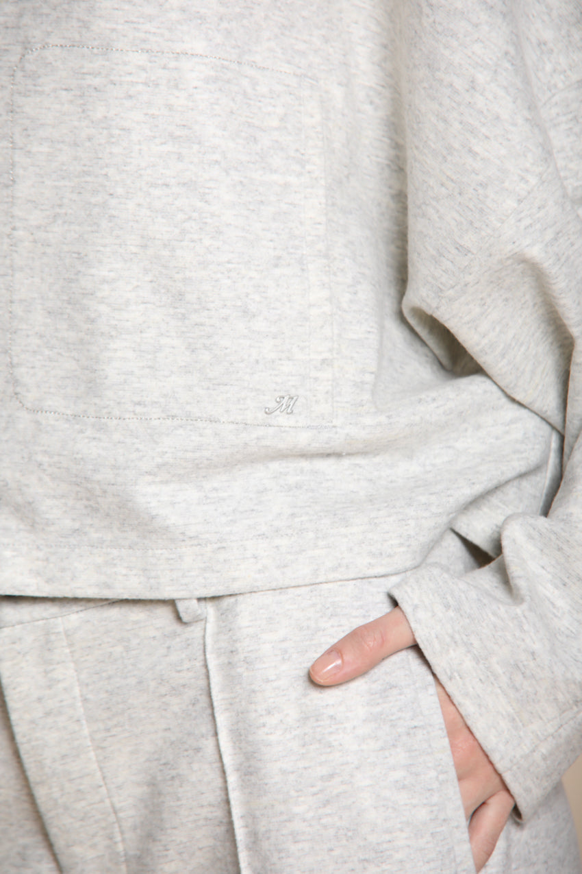 Foto 2 Nora felpa cropped donna in jersey flanella