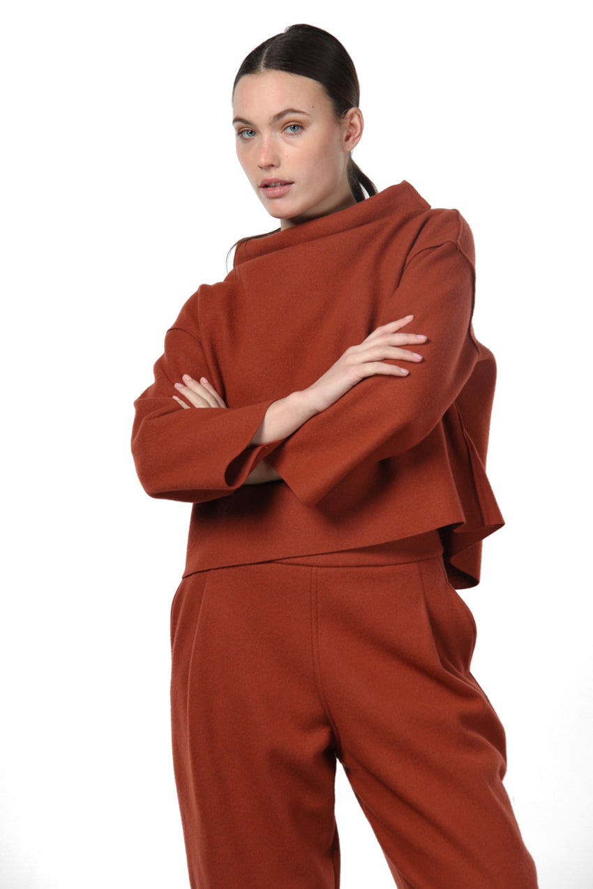 Nathi sudadera de mujer en paño de lana