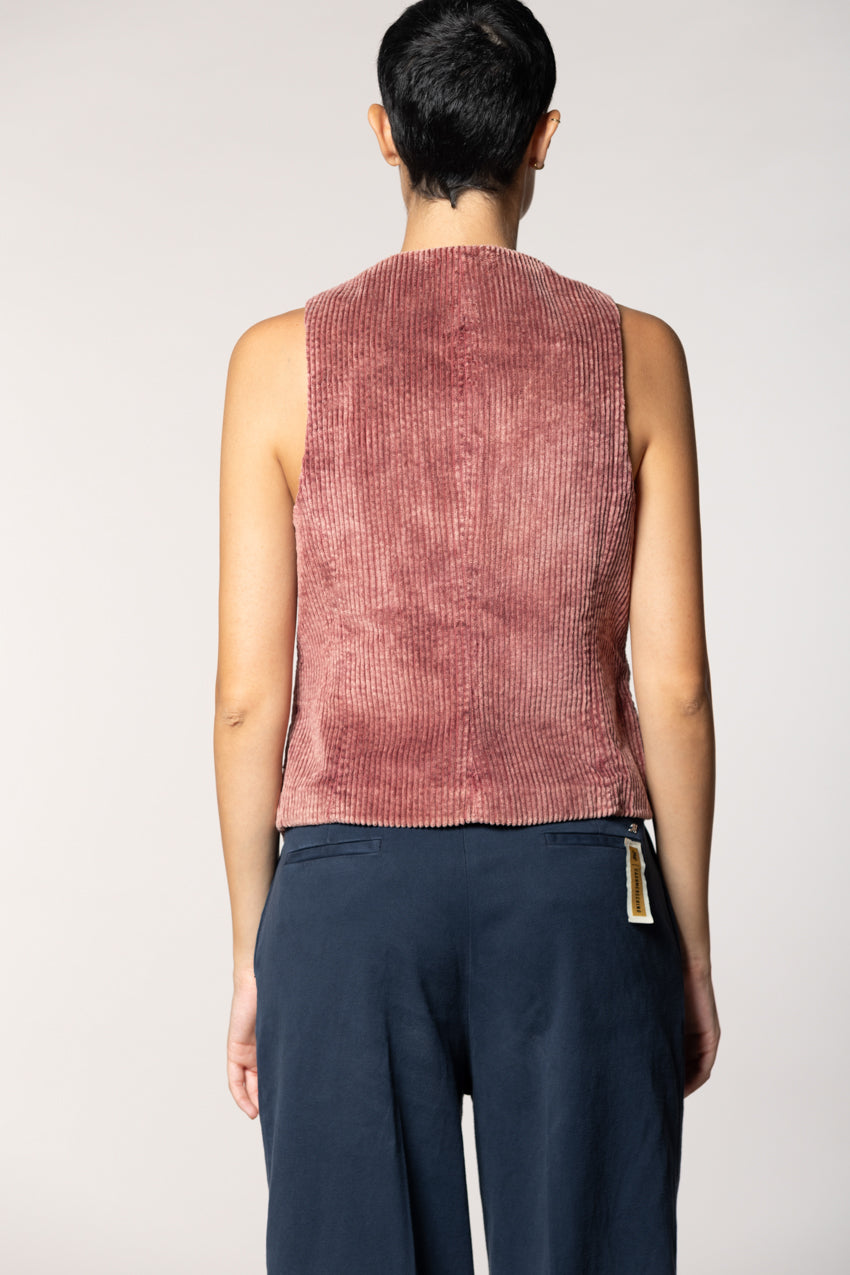 Ellen gilet femme en velours à larges côtes