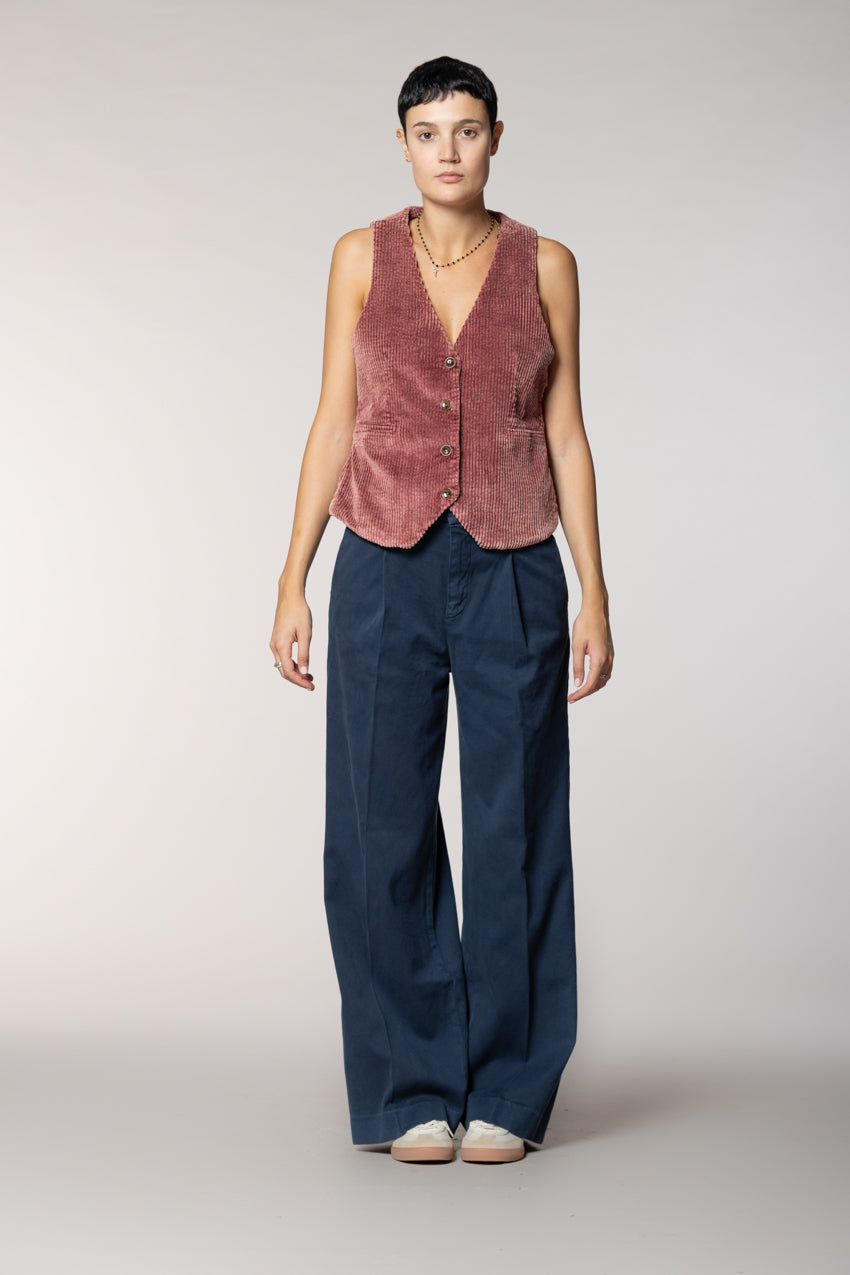 Ellen gilet femme en velours à larges côtes