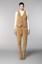 Ellen gilet femme en velours à grosses côtes