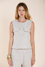 Giselle blazer mujer en jersey trama de grano de arroz