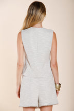 Giselle blazer mujer en jersey trama de grano de arroz