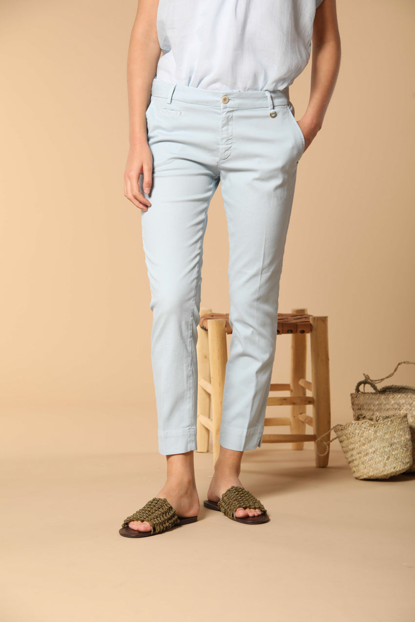 Jaqueline Capri pantalon chino femme en piqué de coton et tencel slim fit