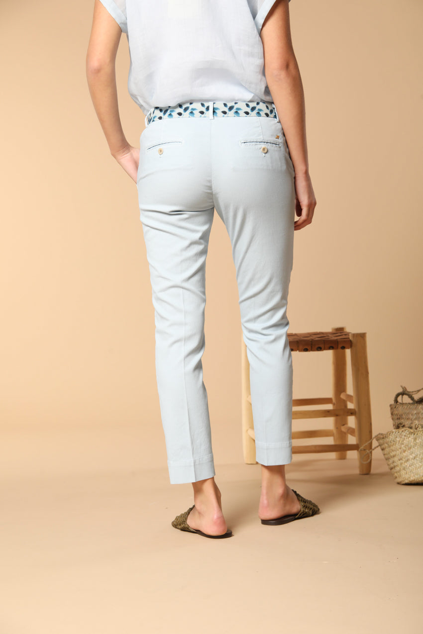 Jaqueline Capri pantalon chino femme en piqué de coton et tencel slim fit