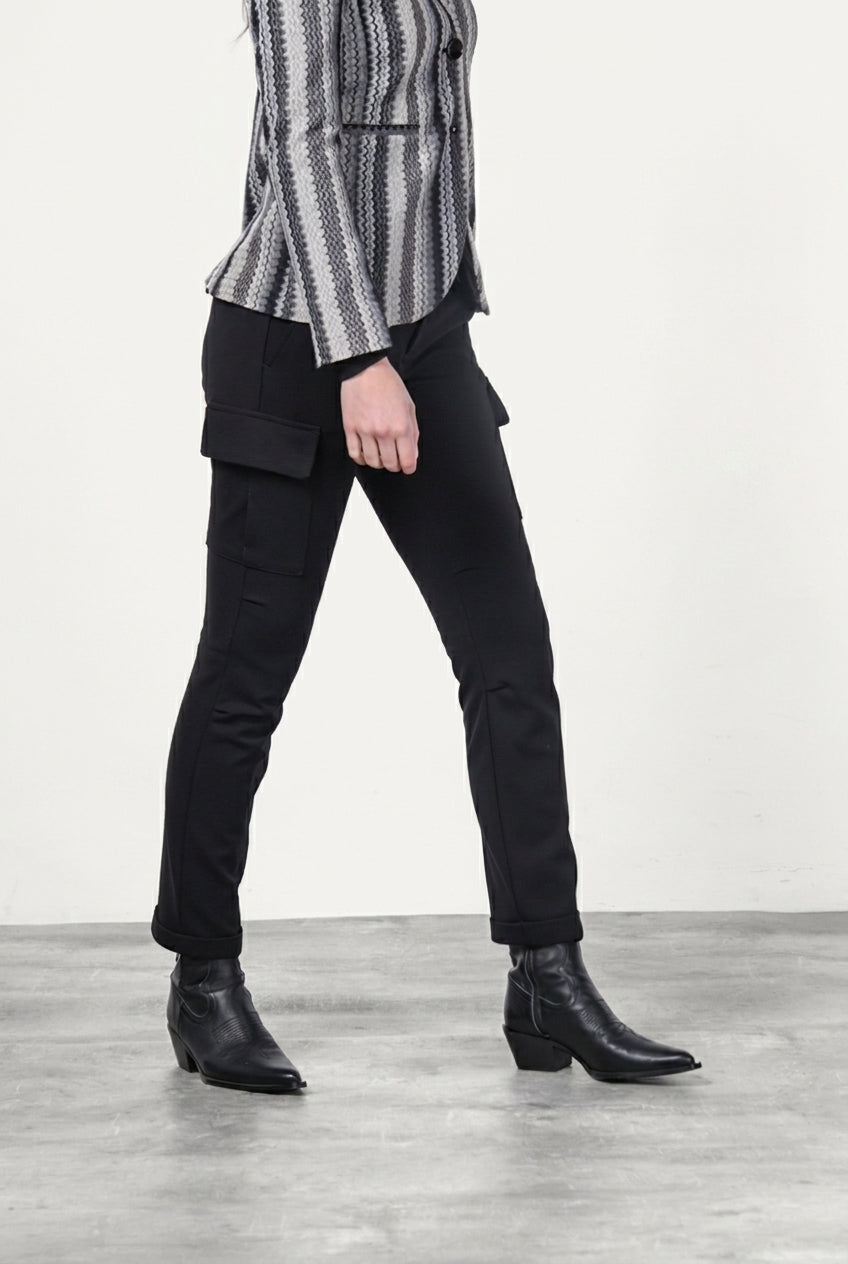 Chile City pantalone cargo donna in jersey tecnico slim fit