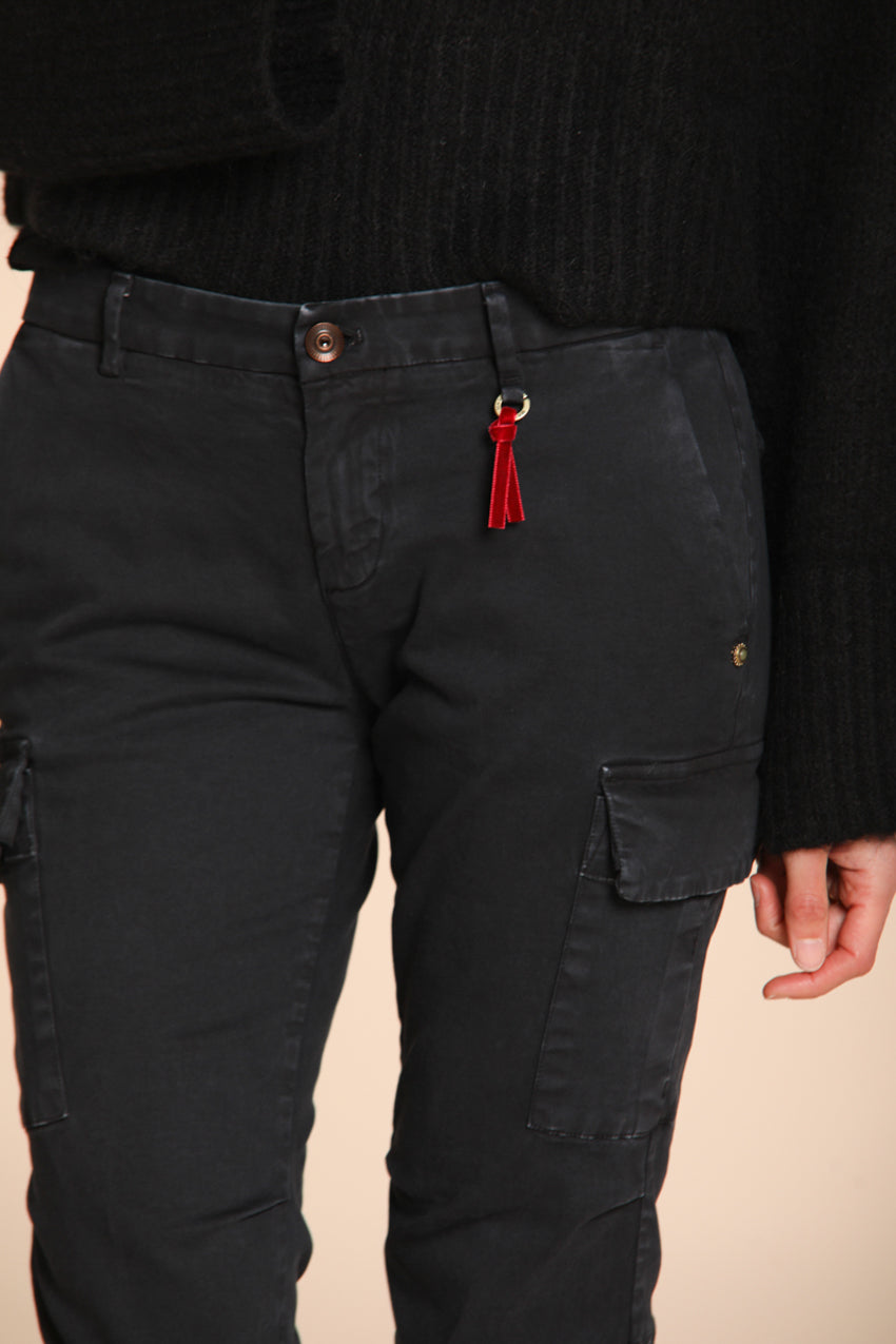 Chile City pantalone cargo donna in raso slim fit