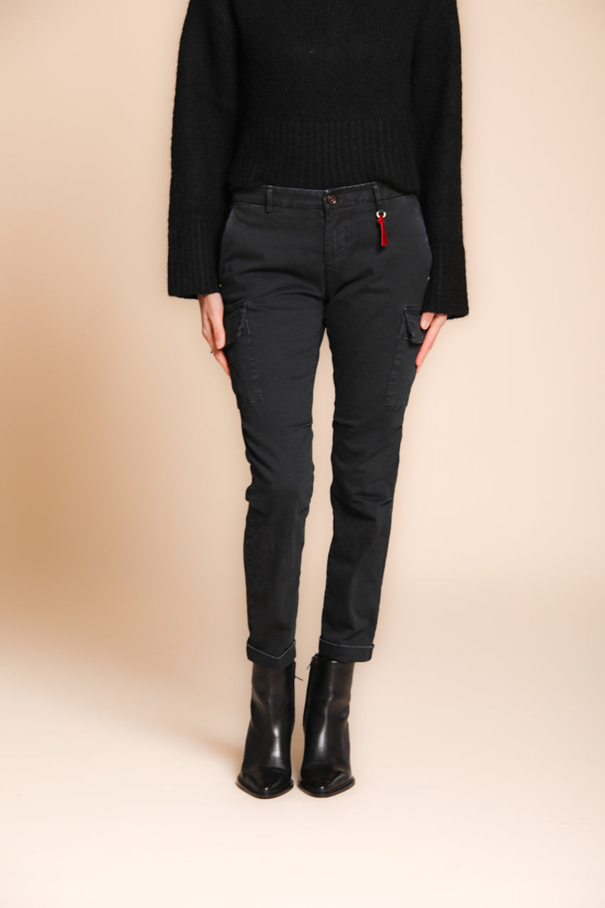 Chile City pantalone cargo donna in raso slim fit