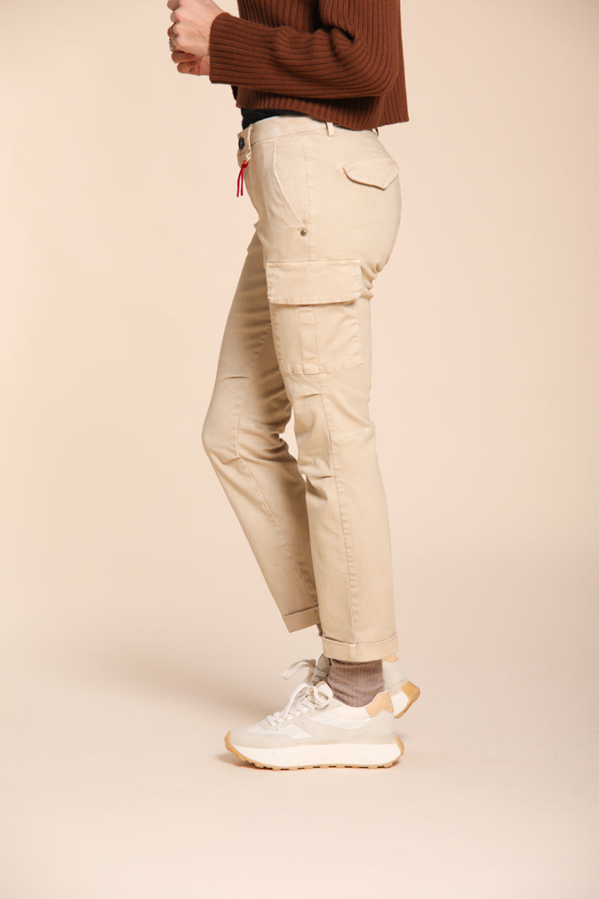 Chile City pantalón cargo mujer en raso slim fit