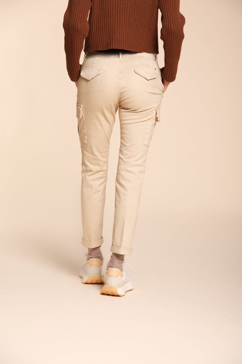 Chile City pantalone cargo donna in raso slim fit