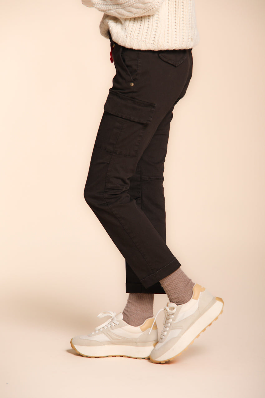 Chile City pantalone cargo donna in raso slim fit