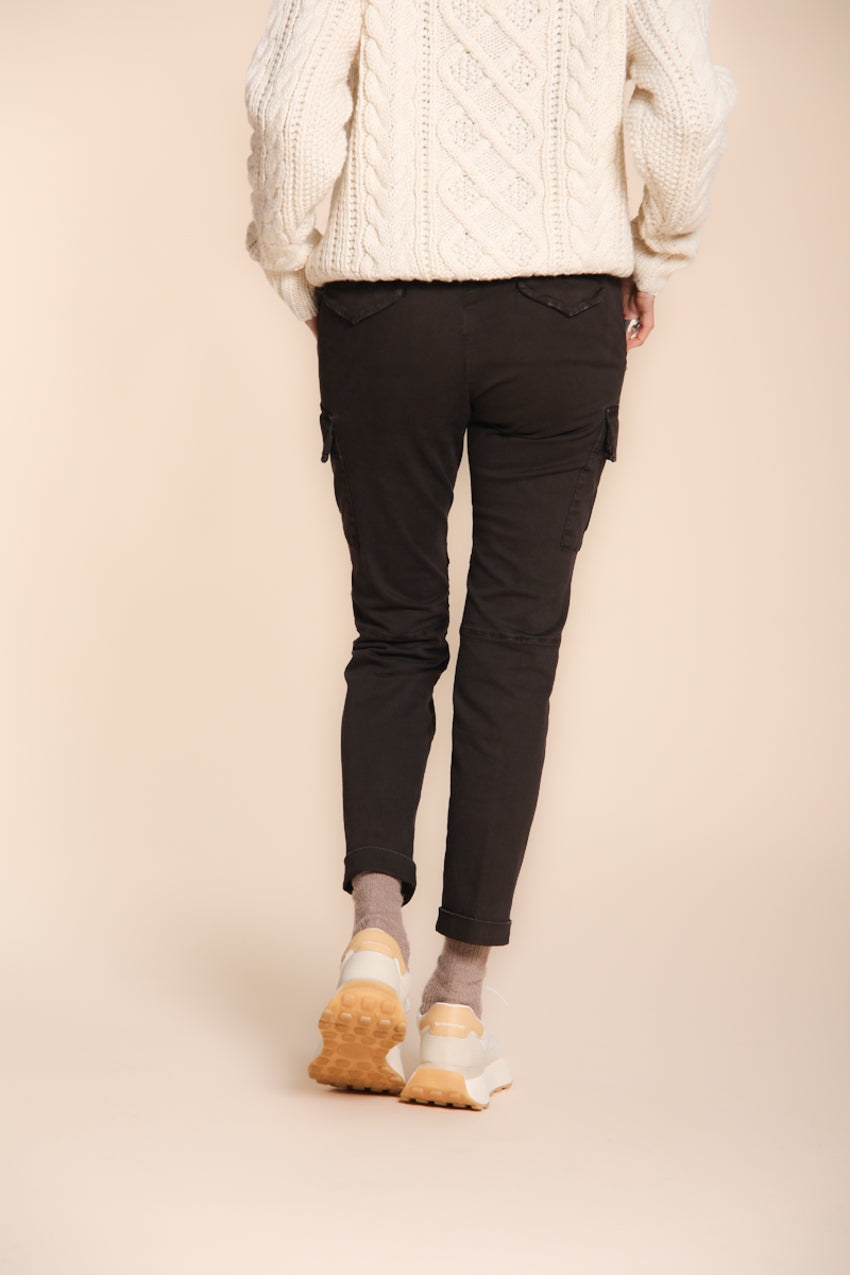 Chile City pantalone cargo donna in raso slim fit