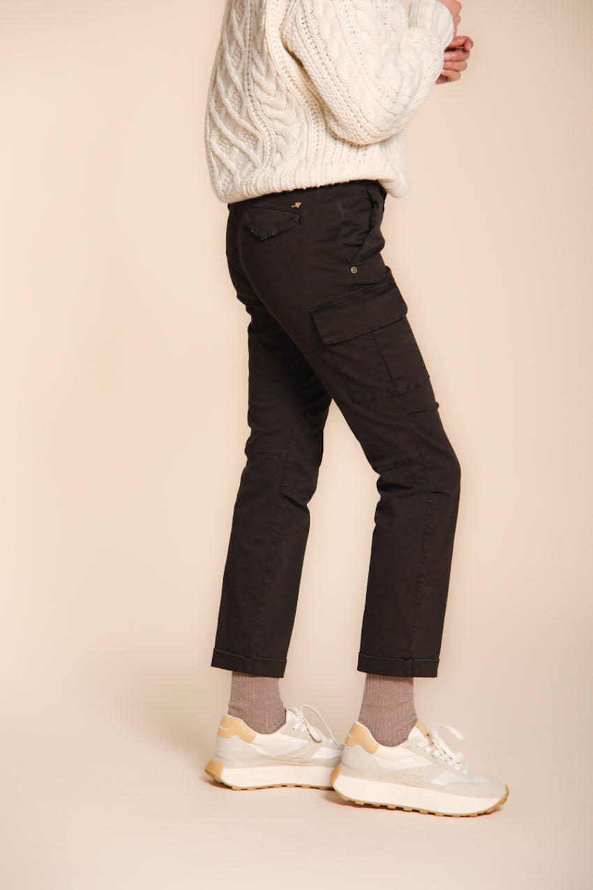 Chile City pantalone cargo donna in raso slim fit