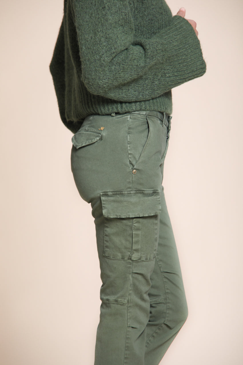 Chile City pantalon cargo femme en satin slim fit