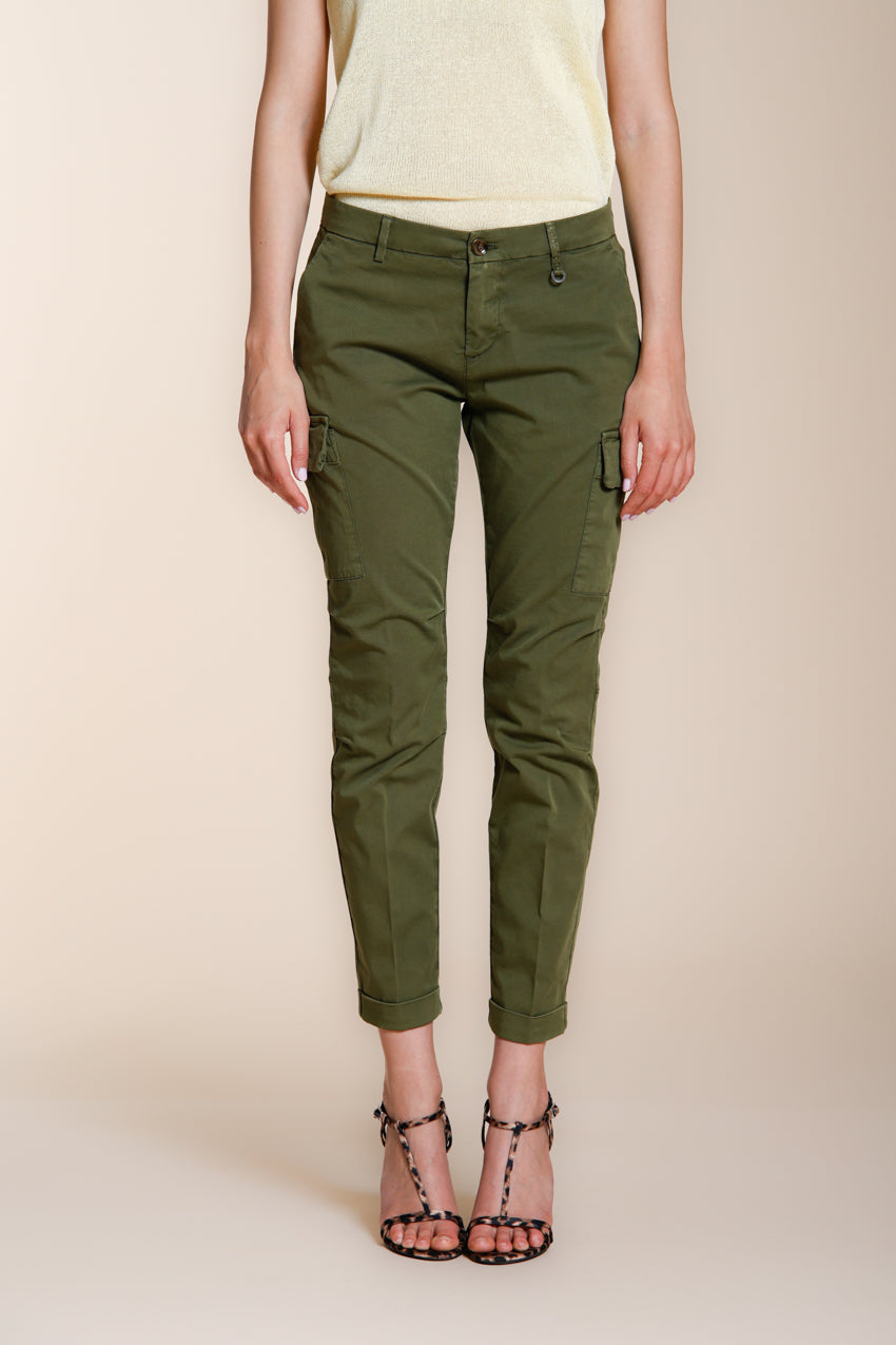 Chile City women's cargo pants in stretch gabardine slim fit