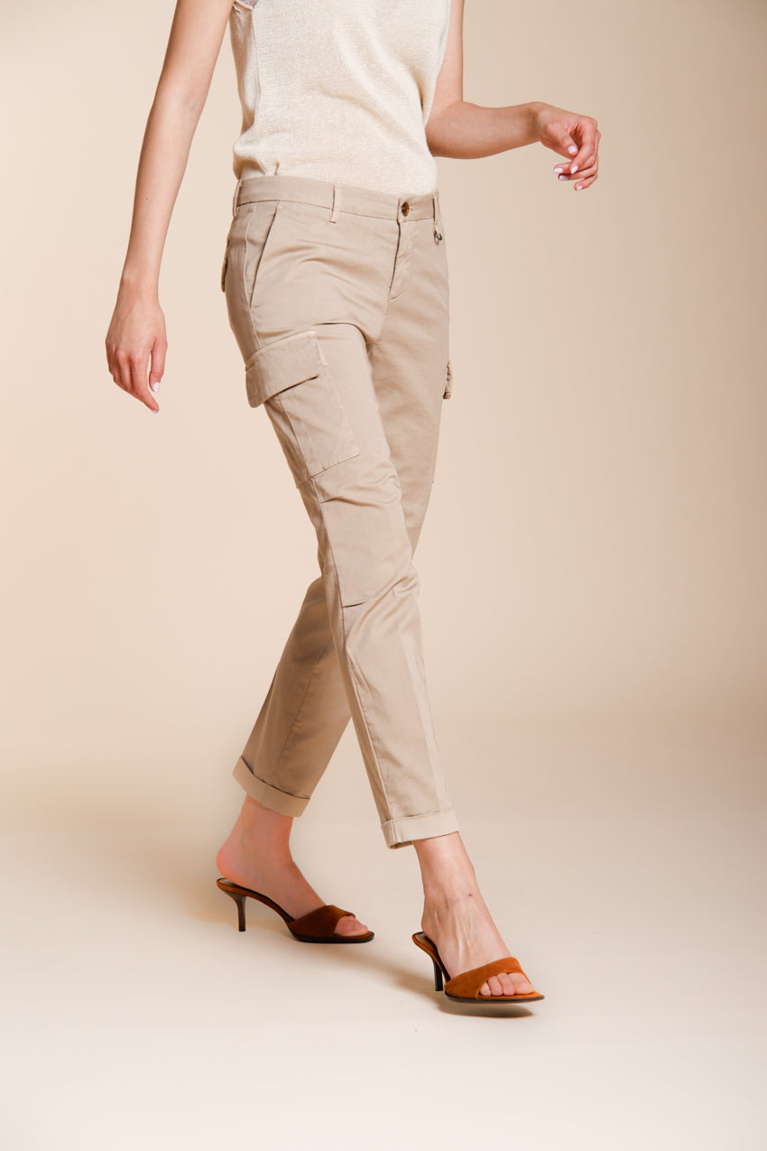 Chile City women's cargo pants in stretch gabardine slim fit