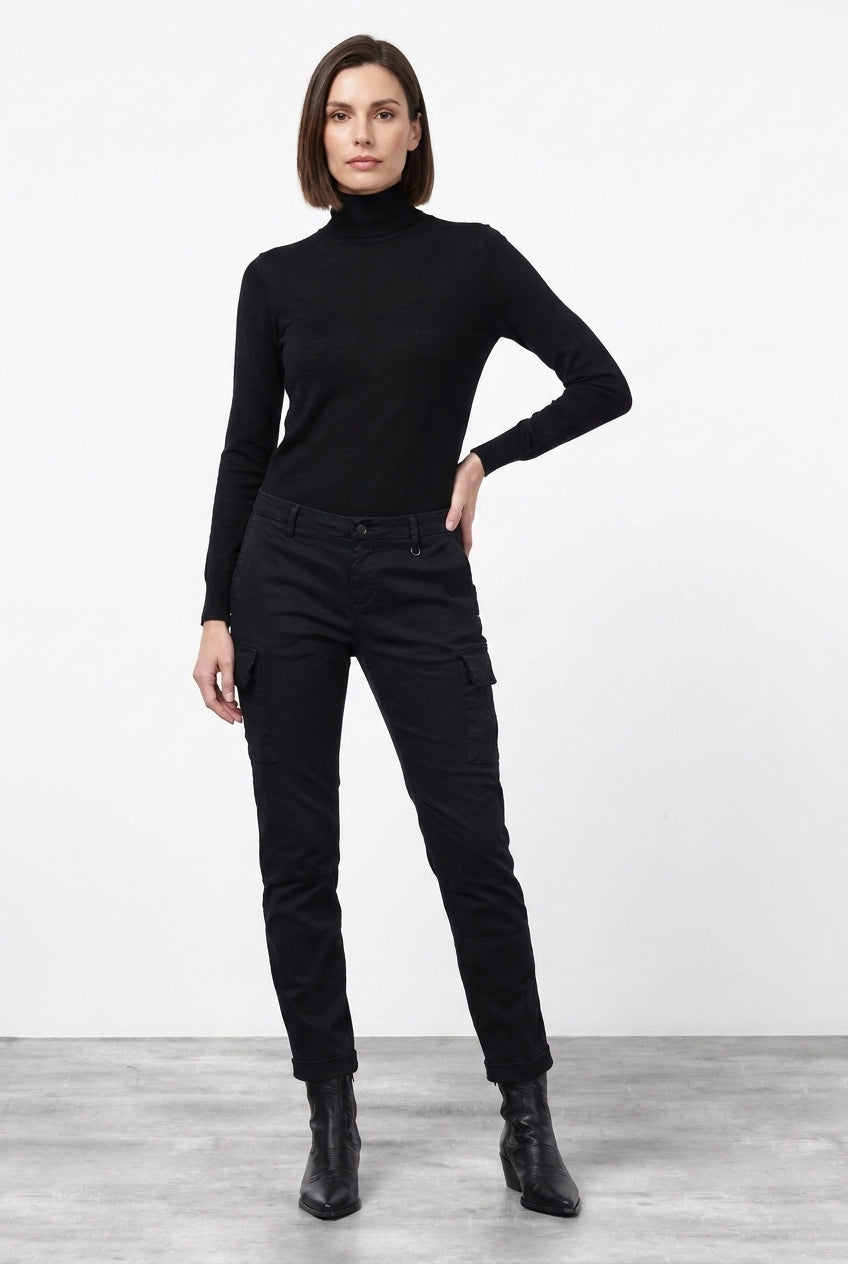 Chile City pantalón cargo de mujer en raso slim fit