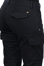 Chile City pantalone cargo donna in raso slim fit
