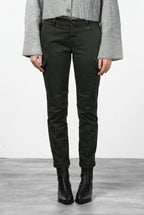 Chile City pantalone cargo donna in raso slim fit