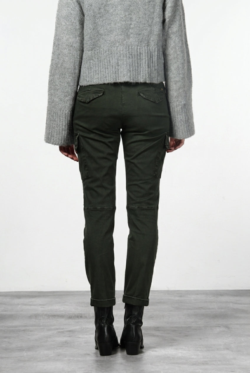 Chile City pantalone cargo donna in raso slim fit