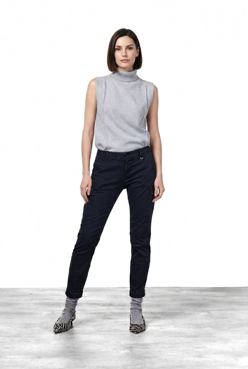 Chile City pantalón cargo de mujer en raso slim fit