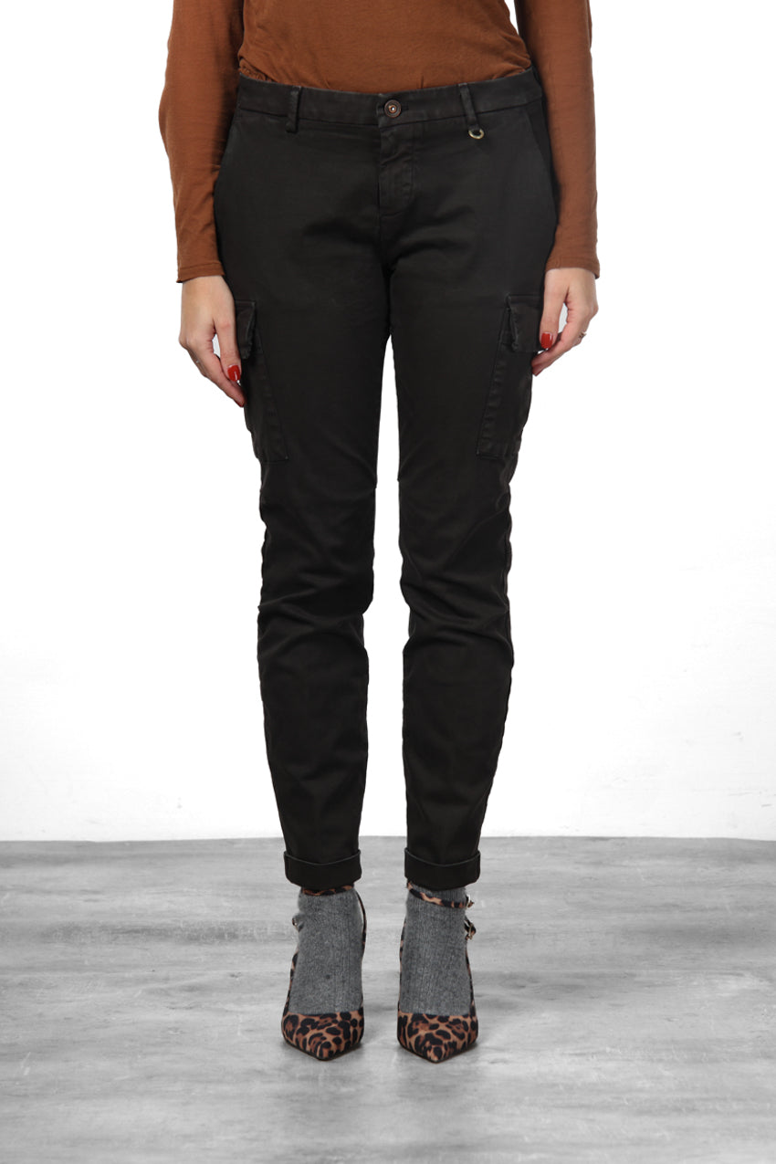 Chile City Damen-Cargohose aus Satin mit slim fit
