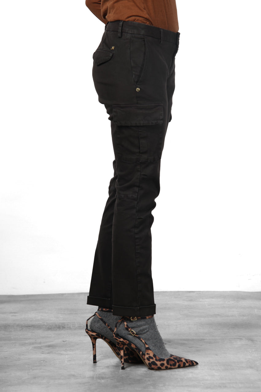 Chile City pantalón cargo de mujer en raso slim fit