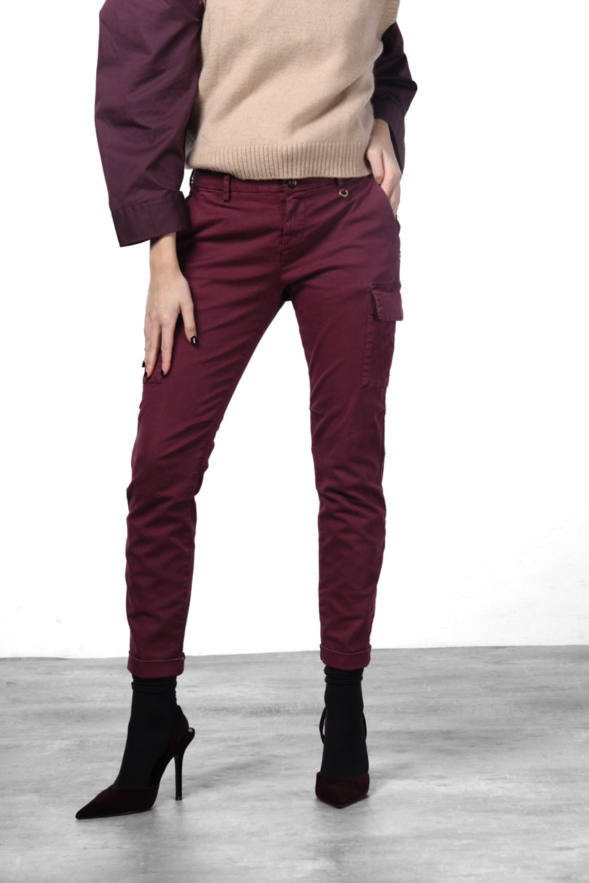 Chile City pantalón cargo de mujer en raso slim fit