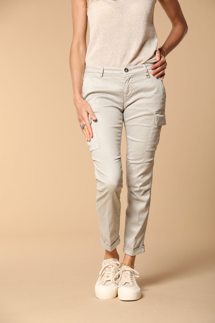 Chile City Pantalon Cargo Femme en Gabardine coupe Curvy