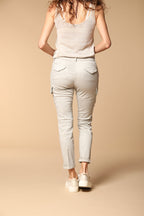 Chile City pantalone cargo donna in gabardina slim fit
