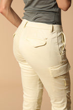 Chile City pantalone cargo donna in gabardina slim fit