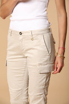 Chile City pantalone cargo donna in gabardina slim fit