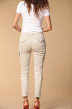 Chile City pantalone cargo donna in gabardina slim fit