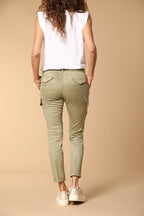 Chile City pantalone cargo donna in gabardina slim fit